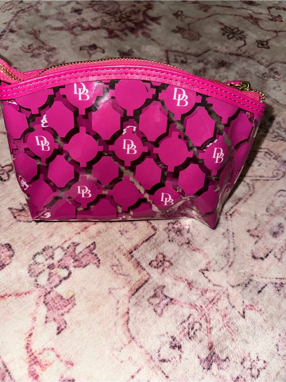 Dooney & Bourke pink Sanibel clear Cosmetic Bag pouch